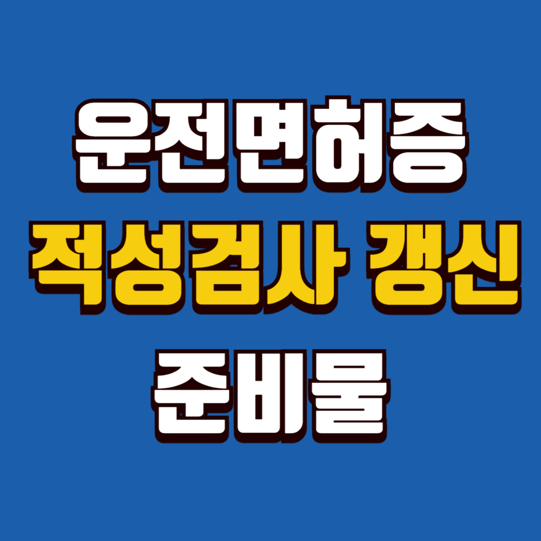 운전면허증 적성검사 갱신 준비물